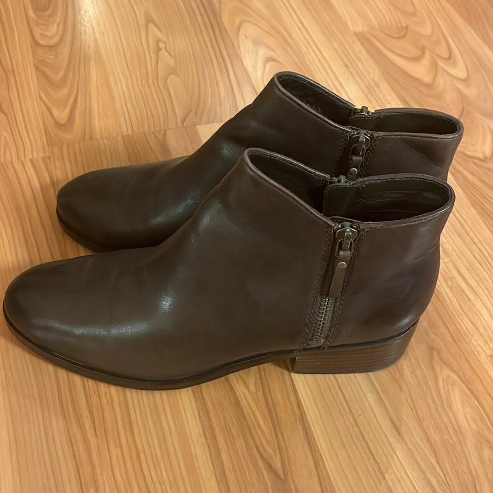 Cole Haan Hayes Flat Bootie. Brown leather. Size 8.5.